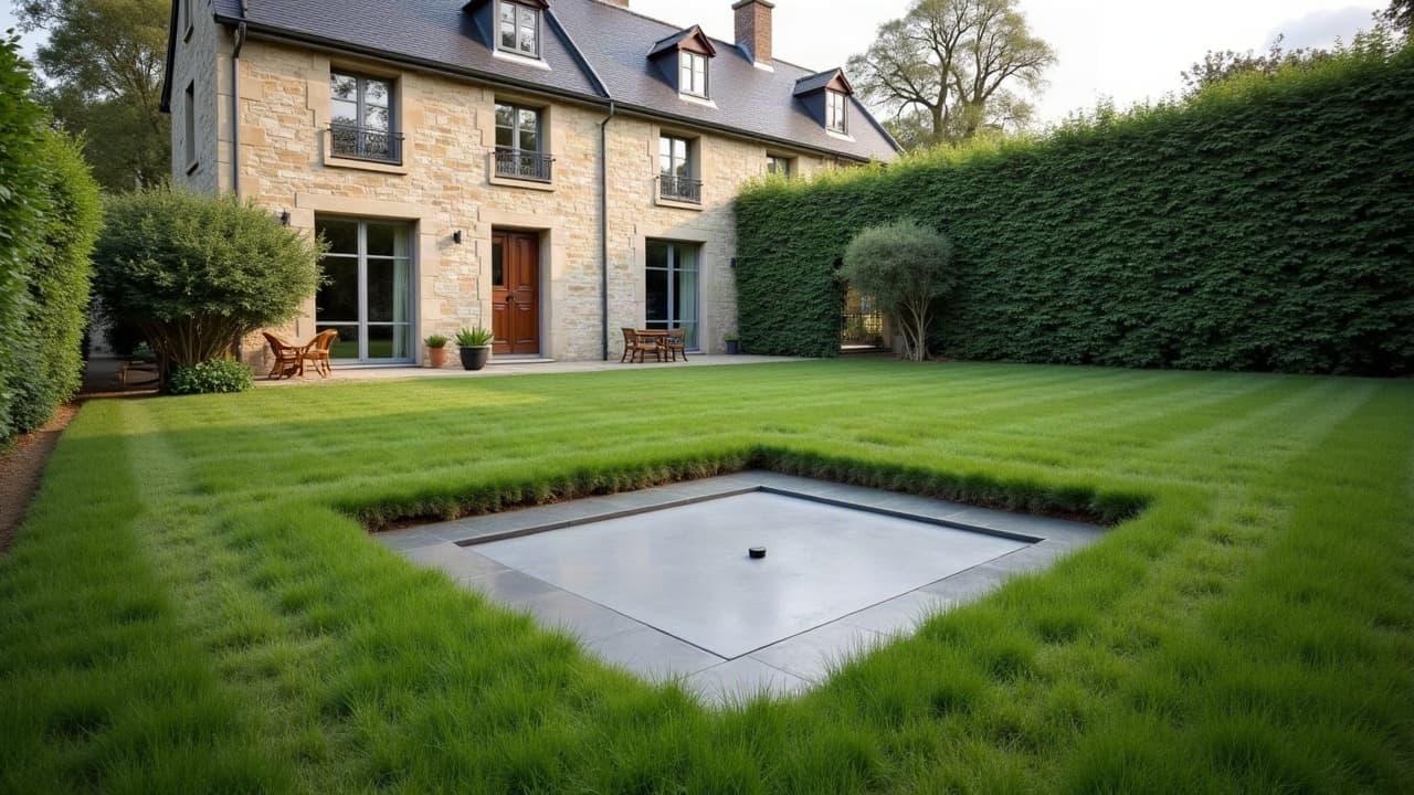 Jardin de pavillon en grande couronne francilienne, avant projet d'abri enterré