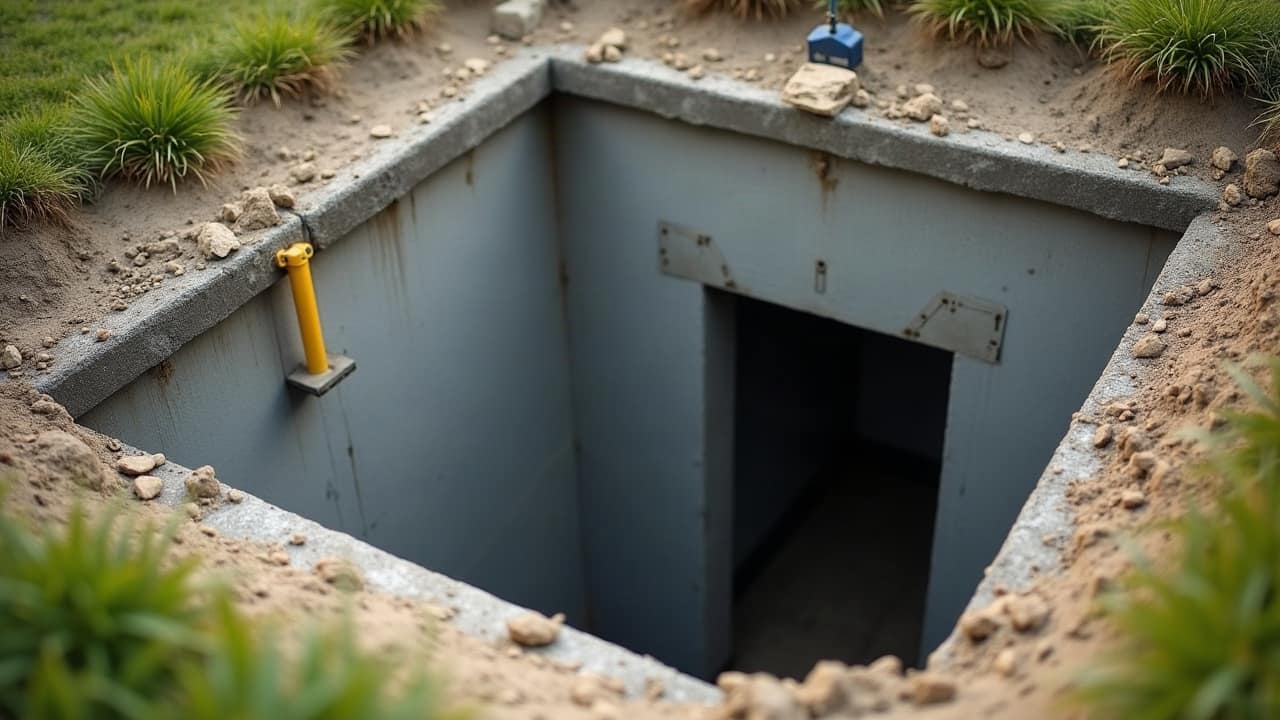Marquage de réseaux enterrés et repérage au sol avant terrassement dans un jardin